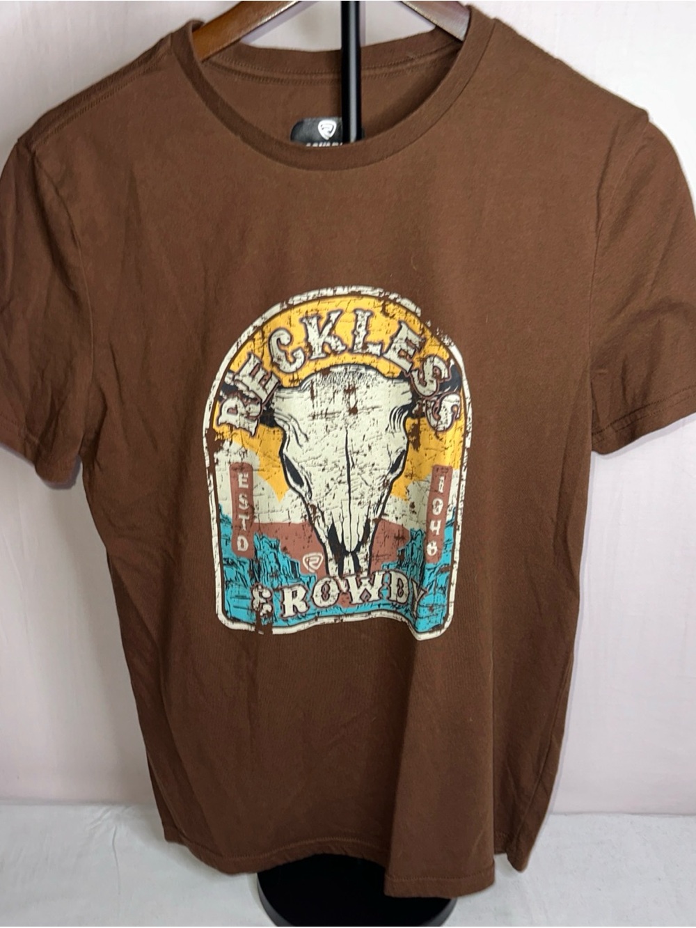 Reckless Rowdy Brown Short Sleeve Graphic Tee